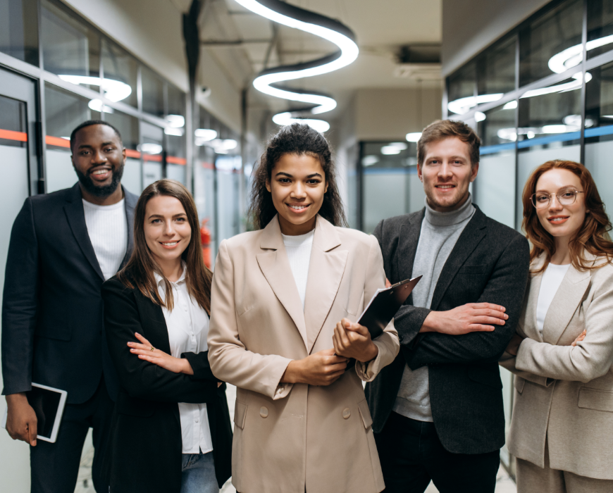 group of diverse people in office
