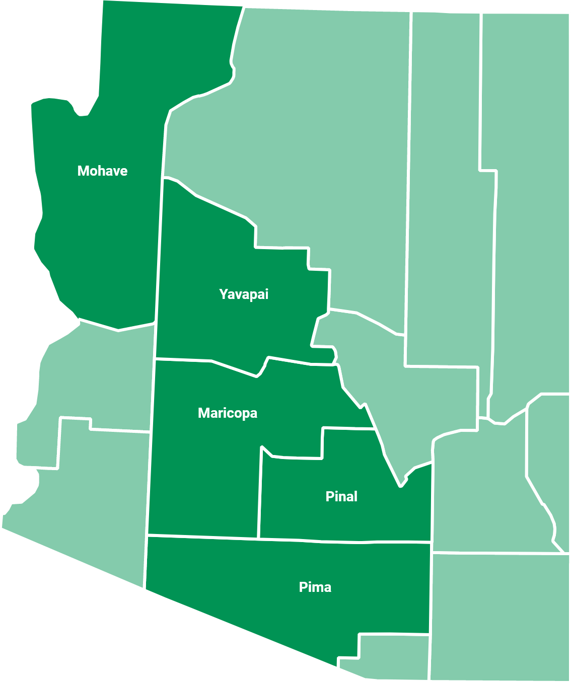 Arizona map of Family Treatment Courts