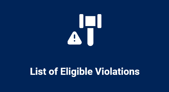 list of eligible violations tile